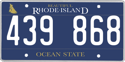 RI license plate 439868