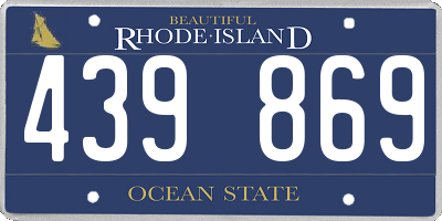 RI license plate 439869