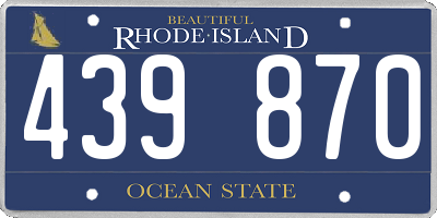 RI license plate 439870