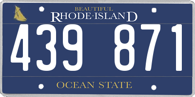 RI license plate 439871