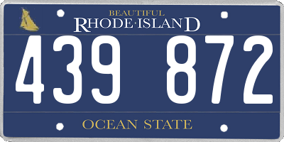 RI license plate 439872