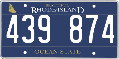 RI license plate 439874