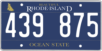 RI license plate 439875