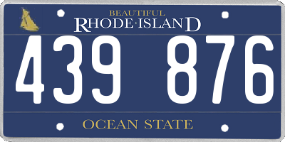 RI license plate 439876