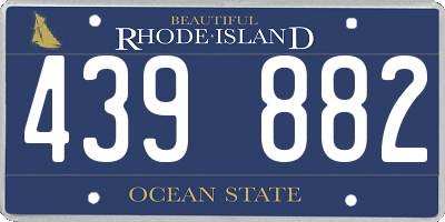 RI license plate 439882