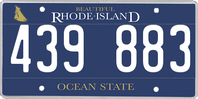 RI license plate 439883