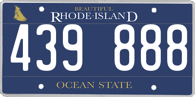 RI license plate 439888