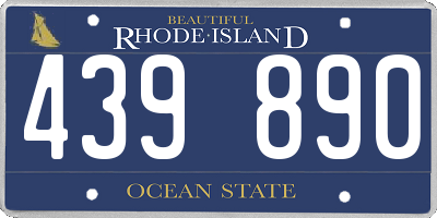 RI license plate 439890