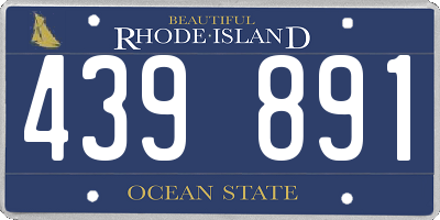 RI license plate 439891