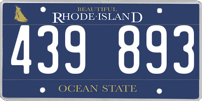 RI license plate 439893