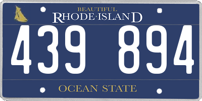 RI license plate 439894