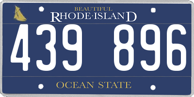 RI license plate 439896