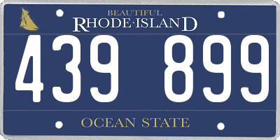 RI license plate 439899