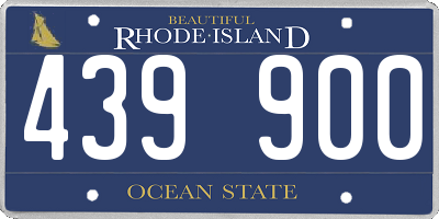 RI license plate 439900