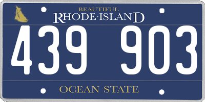 RI license plate 439903
