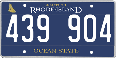 RI license plate 439904