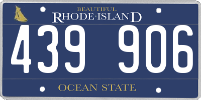 RI license plate 439906