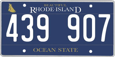 RI license plate 439907