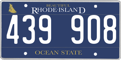RI license plate 439908
