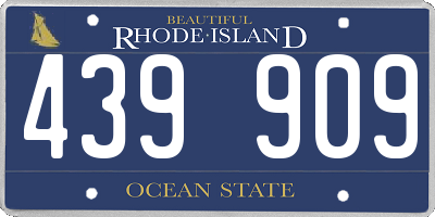 RI license plate 439909