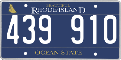 RI license plate 439910