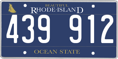 RI license plate 439912