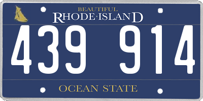 RI license plate 439914