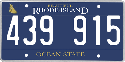 RI license plate 439915