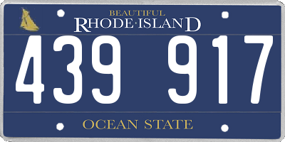 RI license plate 439917