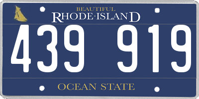 RI license plate 439919