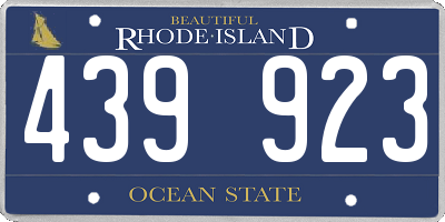 RI license plate 439923