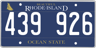RI license plate 439926