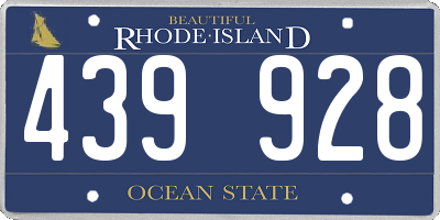 RI license plate 439928