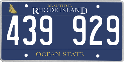 RI license plate 439929