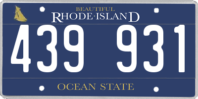 RI license plate 439931