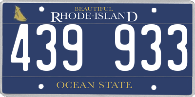 RI license plate 439933
