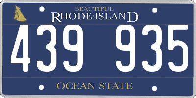 RI license plate 439935