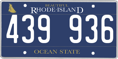 RI license plate 439936