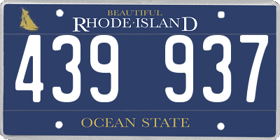 RI license plate 439937