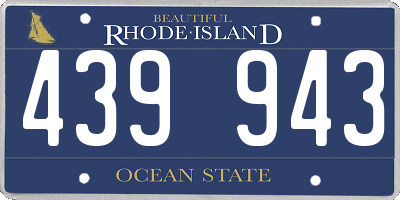 RI license plate 439943
