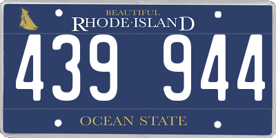 RI license plate 439944