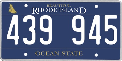 RI license plate 439945