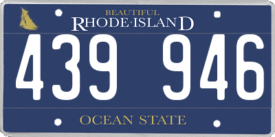 RI license plate 439946