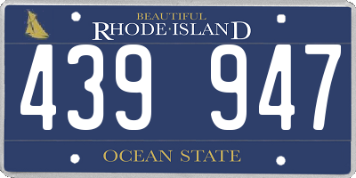 RI license plate 439947