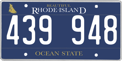 RI license plate 439948