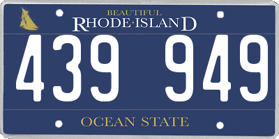 RI license plate 439949