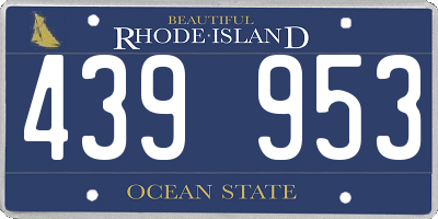 RI license plate 439953