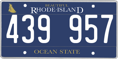 RI license plate 439957
