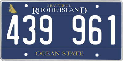 RI license plate 439961