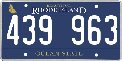 RI license plate 439963